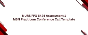 NURS FPX 6424 Assessment 1 MSN Practicum Conference Call Template